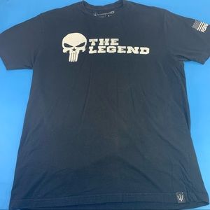 Forged The Legend T Shirt Patriotic Black M Navy Seal American Flag Sleeve